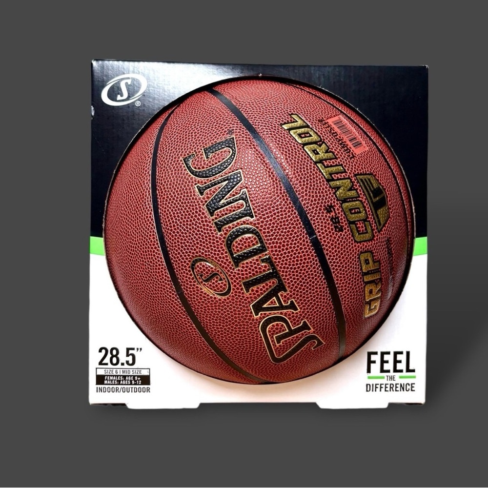 Spalding Grip Control Mid Size Brown Basketball 28.5” Sz 6
